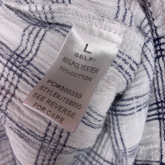 Promesa womens ruffle plaid button down short sleeve size large - Picture 7 of 7